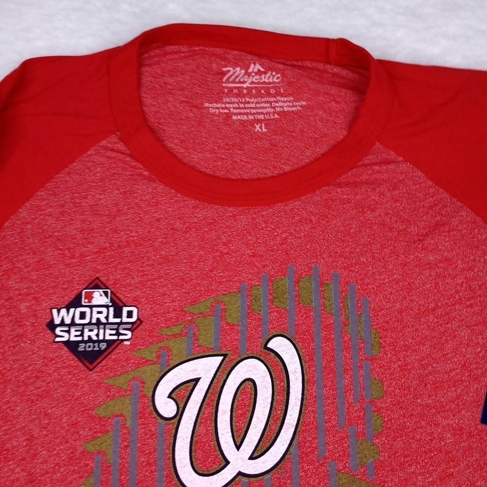 NWT Majestic 2019 Washington Nationals World Series Champions Raglan Size XL - Picture 3 of 11